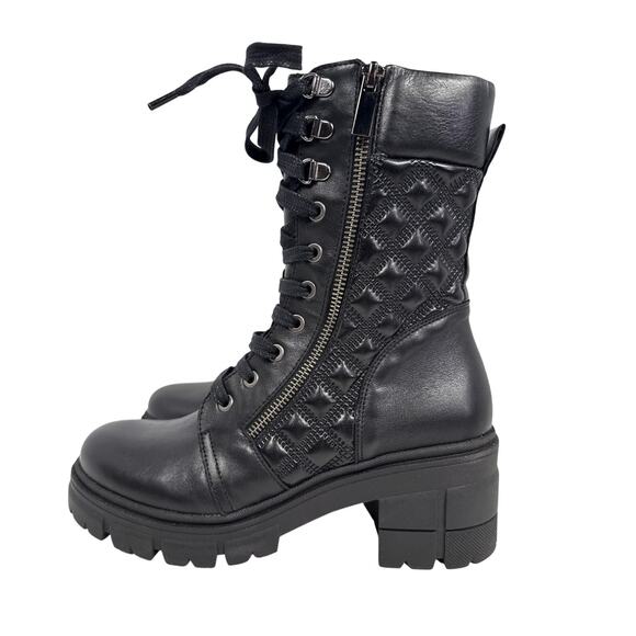 Unity in Diversity Boots Dream of Me Womens 7.5 EU38 Quilted Black Leather Zip - Picture 5 of 12